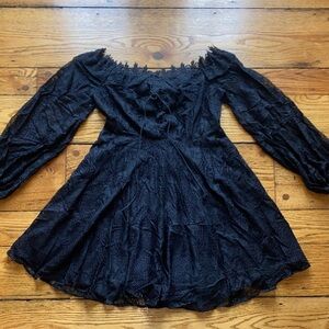 Double crazy size large Chic Black Lace Off-Shoulder Dress